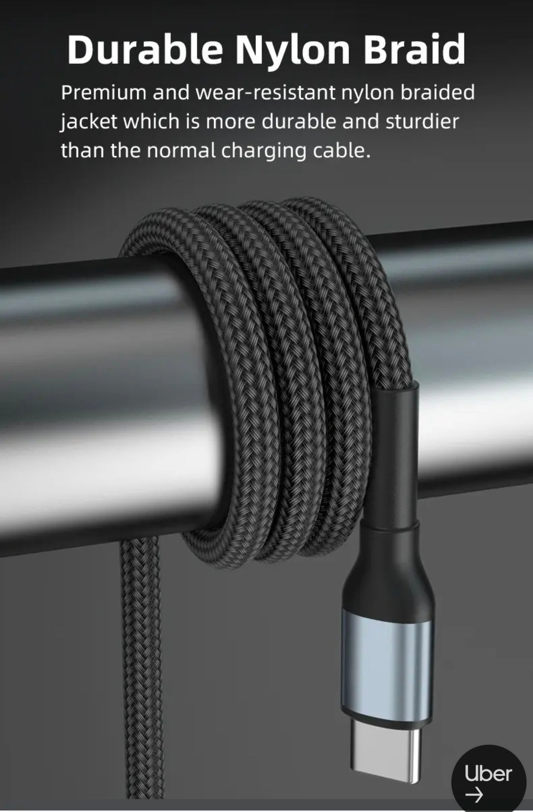 USB-A to Type-C Braided Fast Charging Cable