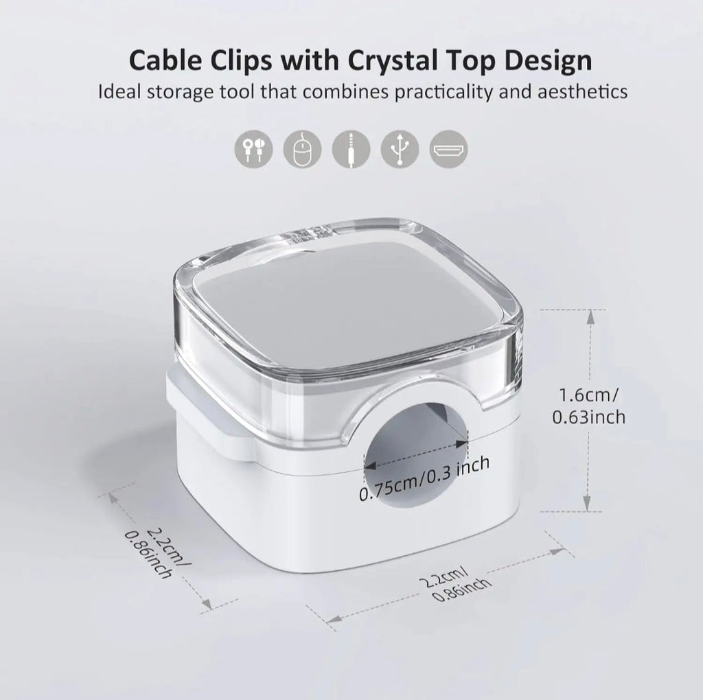 Magnetic Cable Clips with Crystal Top Design