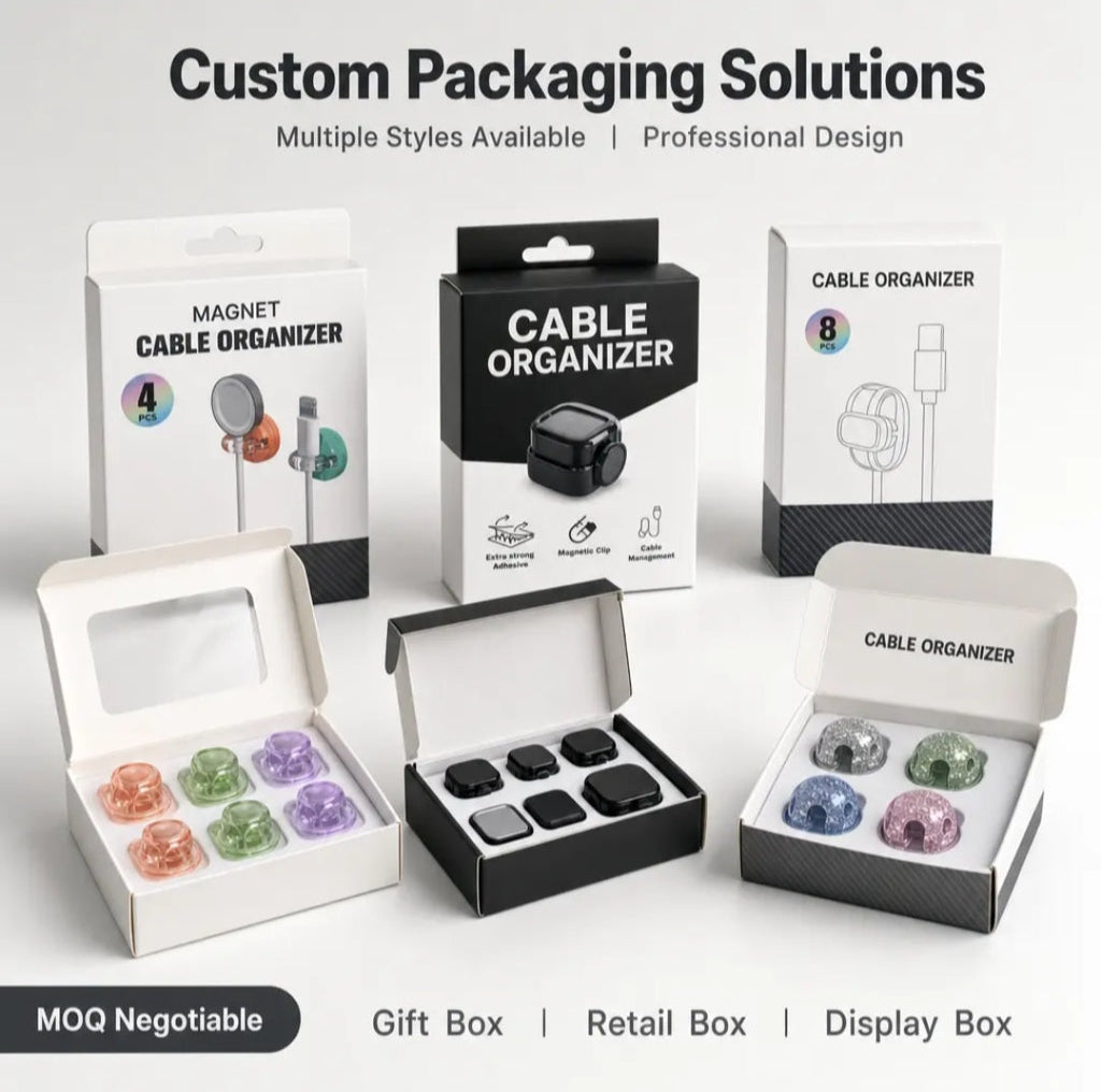 Magnetic Cable Clips with Crystal Top Design