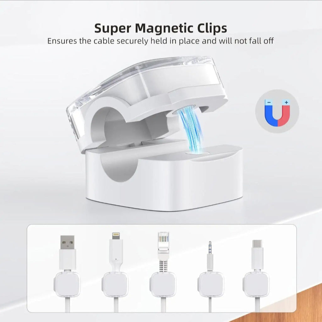 Magnetic Cable Clips with Crystal Top Design